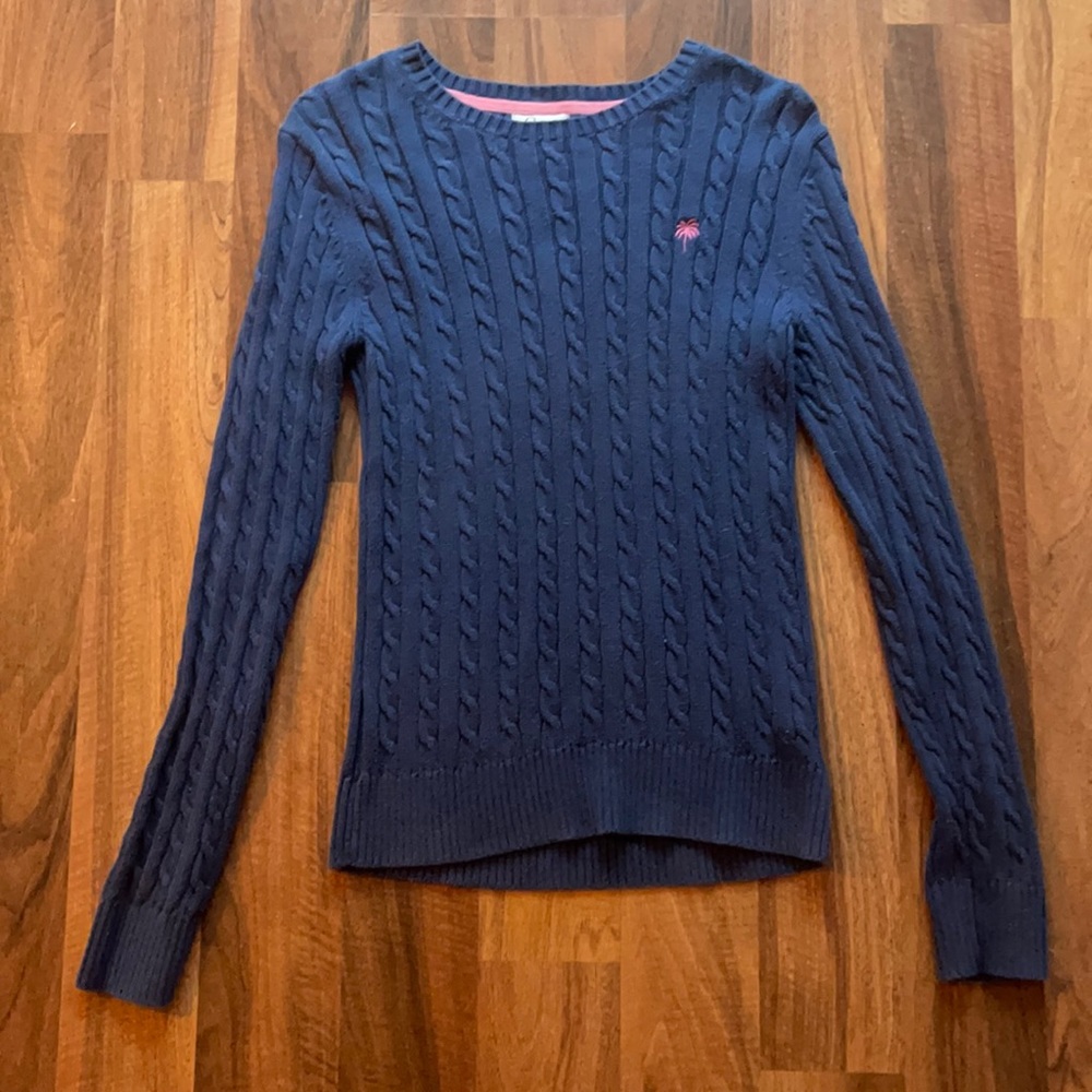 Lily Pulitzer Cable Knit Palm Tree Sweater